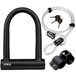 Lasdoloda Accessories Bicycle Lock and Bike Locks with 1.2M Steel Bike Lock Cable, High Security Bike Lock Combination with 3 Keys and Mounting Bracket, Motorbike Lock, Bike Locks Heavy Duty Bike U Lock for Kids Bike