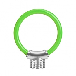Jingyinyi Accessories Bicycle Lock, Bicycle Anti-Theft Reflective Cable Lock, roll Type Safety Key Cable Lock, zinc Alloy Safety Equipment-Green