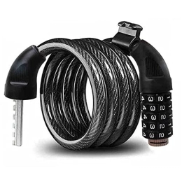 PURRL Bike Lock Bicycle Lock, Cable Combination Locks 5 Digits Resettable, 4 Feet Bike Lock Cable With Mounting Bracket, Bike Lock Combination, Anti-theft, Anti-cut (Color : Black, Size : 1.2M*12MM) little surprise