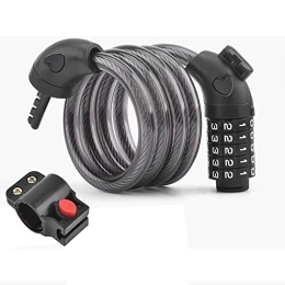 ACCL Accessories Bicycle Lock Combination With Steel cable Long Chain with lock holder Heavy duty 5-Digit Security Padlock for outdoor use mountain bike 120cm / 150cm / 180cm