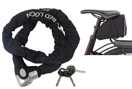 Red Loon Bike Lock Bicycle Lock eBike Chain Lock 150 cm Wheel Lock Red Loon Motorcycle Scooter + Saddle Bag