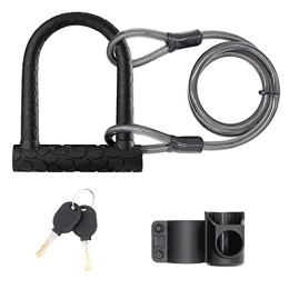 Bicycle Lock Heavy Duty Bike U-Lock, 12mm Shackle and 6ft Cable with Mounting Bracket for Bike