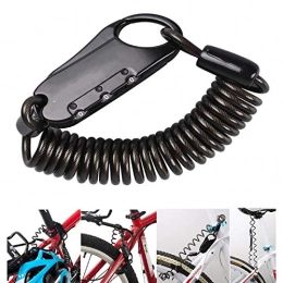 TEET Bike Lock Bicycle Lock Mini Portable Anti Theft Resettable 3 Digit Bike Helmet Lock Spring Combination For All Bicycle Motorbike Gate Fence Garage (Size:30 * 72 * 11mm; Color:Black)