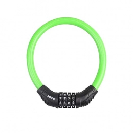 WSS Shoes Accessories bicycle lock Password Bicycle Code Lock Mountain Bike Portable Security Anti-theft Cable Lock Steel Wire Lock Bicycle Accessories-black Bike lock (Color : Green)