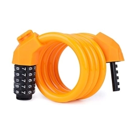 DXSE Accessories Bicycle Lock Steel Cable Chain Security Safety Bike Password 5 Digit Lock Anti-Theft Combination Number Bike Cable Lock (Color : Orange)