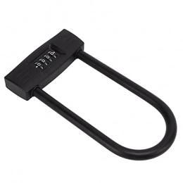 Bicycle Number Lock, 4 Digit Mechanical Structure Black Bike Combination U Padlock for Electric Vehicle for Motorcycle