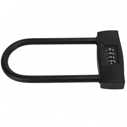 01 02 015 Bike Lock Bicycle Number Lock, Anti Theft Keys Free Mechanical Structure 4 Dial Black Bike Combination U Padlock for Electric Vehicle for Motorcycle