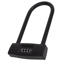 WMING Bike Lock Bicycle Number Lock, Black Mechanical Structure Bike Combination U Padlock Anti Theft Shearing Prevention 4 Digit for Motorcycle for Electric Vehicle