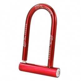 Style wei Bike Lock Bicycle U-Lock Heavy Steel Safety Bicycle Cable U-Lock Plastic Coated with 2 Keys Bicycle Motorcycle Safety U-Lock (Color : Red)
