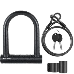 DXSE Accessories Bicycle U Lock with 2 Keys Anti-Theft Secure Cable Motorcycle Scooter Cycling Accessories Steel MTB Road Bike Lock (Color : 057 Lock Set)