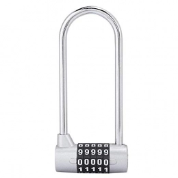 Jingyinyi Accessories Bicycle U-Shaped Lock, 4-Digit Password Anti-Theft Lock, Password U-Shaped Lock, zinc Alloy Digital Combination Lock-Silver