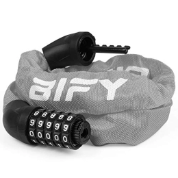 BIFY Accessories BIFY Bike Lock / Bicycle Lock / Cycling Lock, 38mm x970mm Chain Lock 680g, Suitable for Bicycles and Motorcycles, Electric Vehicles (Grey)