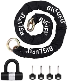 BIGLUFU Bike Lock BIGLUFU Bike Lock, Heavy Duty Motorcycle Cycling Chain Lock - Anti-Theft Anti-Cut Chain lock for motorbike, bicycle and e-bike, 120cm long