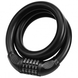 BIGLUFU Bike Lock BIGLUFU Bike Lock Scooter Bicycle Motorcycle Cable Chain Locks Long, 0.9" / 22mm Diameter, 5-Digit Coiled Secure Combination Combiantions Heavy Duty Cables Resettable, Matte Black Color