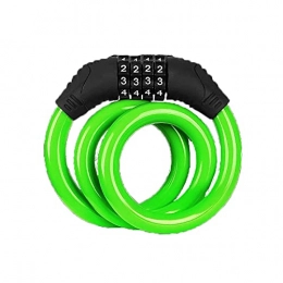 DFDFDF Accessories Bike Cable Lock Metal 4 Digit Code Combination Bicycle Security Lock MTB Anti Theft Ring Lock Mountain Road Cycling Green