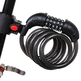 Bike Cable Lock with 5 Digit Resettable Number, Bicycle Lock Combination Cable Lock with Mounting Bracket, Motorcycle Bike Heavy Duty Chain Lock for Outdoor Cycling, 47inch