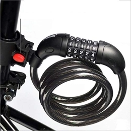 CFCYS Accessories Bike Cable Locks, Black Security 5 Digit Resettable Combination Coiling Lock, Safe Strong Anti-Theft Bicycle Cycling Cable Lock For Folding Bike Bicycle Outdoors