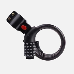 CFCYS Accessories Bike Cable Locks, Security 5 Digit Resettable Combination Coiling Lock, Black Anti-Theft Bicycle Cycling Cable Lock For Folding Bike Bicycle Outdoors