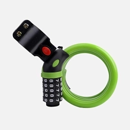 CFCYS Accessories Bike Cable Locks, Security 5 Digit Resettable Combination Coiling Lock, Green Anti-Theft Bicycle Cycling Cable Lock For Folding Bike Bicycle Outdoors