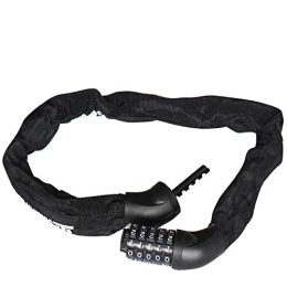 CFCYS Bike Lock Bike Chain Locks, Black Security 5 Digit Codes Resettable Combination Coiling Lock, Anti-Theft Bicycle Chain Lock, Password Lock For Bike Bicycle Cycling Outdoors