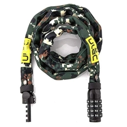 CFCYS Bike Lock Bike Chain Locks, Security 4 Digit Codes Resettable Combination Coiling Lock, Camouflage Strong Safe Anti-Theft Bicycle Chain Lock, Password Lock For Bike Bicycle Cycling Outdoors