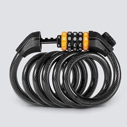 HOPASRISEE Accessories Bike Combination Lock, Bike Lock Cable, Portable Lightweight Cable Bike Lock Cycling Accessory Cable Lock for Outdoor Equipment(1.2M four digit password lock)