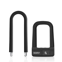 GORS Bike Lock Bike Fingerprint U Lock Anti-Theft USB Rechargeable Key Emergency ANSI lSO / IEC19794-2 Moto Door Lock Bike Accessories (Color : Long Body with Lock)