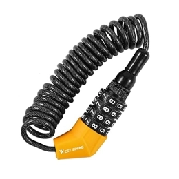 DXSE Bike Lock Bike Helmet Lock 4 Digit Combination Password Security Anti-Theft Cable Anti-Theft Zinc Scooter Bicycle Lock Accessories (Color : 063 Yellow)