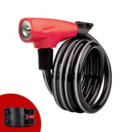 SEHNL Accessories Bike Lock 1.5m Steel Wire Anti Theft Bicycle Cable Lock Security MTB Road Motorcycle Bike Equipment (Color : ET455R Red)