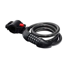 MTXD Accessories Bike Lock 5 Digit Code Combination Bicycle Security Lock 1000 Mm X 12 Mm Steel Cable Spiral Bike Cycling Bicycle Lock F12.16 (Color : Black)