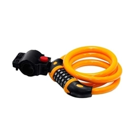 MTXD Accessories Bike Lock 5 Digit Code Combination Bicycle Security Lock 1000 Mm X 12 Mm Steel Cable Spiral Bike Cycling Bicycle Lock F12.16 (Color : Orange)