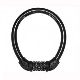 Plapu Bike Lock Bike Lock, 5-Digit Resettable Combination 1.6foot Bicycle Chain Cable Locks (Color : Black, Size : 50cm)