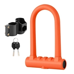 Bike Lock - Anti-Theft Bike U Lock for Scooters Silicone,Motorcycle Locks Steel Shackle Zinc Alloy Core with 2 Copper Keys Mounting Bracket Enhanced Protection Rianpesn