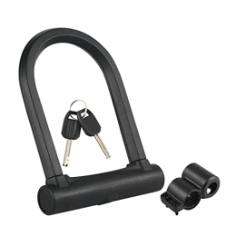 Bike Lock, Bike U-Lock D-Lock with 2 Keys, Heavy Duty High Security Anti-Theft U-Lock with Sturdy Mounting Bracket, Waterproof Lock D Shackle for Bicycle, E-Sctooer and Motocycles(Black)