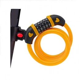 Jnsio Accessories Bike Lock Cable Heavy Duty 5-Digit Self Coiling Resettable Combination Code Basic Design And Complimentary Mounting Bracket for Outdoor Sports Travel 120Cm, Orange