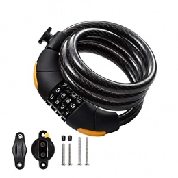 Via Velo Accessories Bike Lock Combination Cable Lock-Via Velo Combinationa Lock with 4-Feet Bike Cable Basic Self Coiling Resettable Combination with Complimentary Mounting Bracket, 4 Feet x 1 / 2 inch(12mm) Cable.