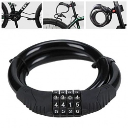 Bike Lock, High Security Bicycle Portable Locks, High Strength Braided Steel and 4 Digit Resettable Combination Coiling, 2 Feet x 1/2 Inch, Black