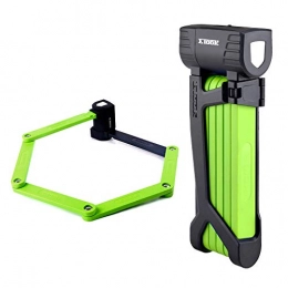 My-Etook Accessories Bike Lock Made Steel Alloy Folding Bicycle Lock Anti-Sawing Anti-Drilling with Mount Bracket (Green)