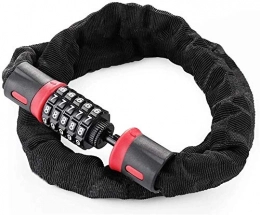 No logo Bike Lock Bike Lock-Upgrade bike code lock 5 Digit Resettable Number bike Lock Combination type 0 chain Self Coiling Cycle Motorcycle Bike Security Chain Lock for Outdoor Cycling (Color : RED)