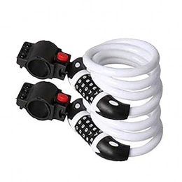 Winich Accessories Bike Locks Heavy Duty, Bicycle Lock, High Security 5 Digit Resettable Combination Coiling Bicycle Lock, 1.2mx12mm Cable Locks Best for All Bicycle, Motorbike, Gate, Fence, Garage, Glass Door (White)