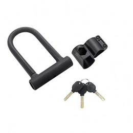 lerwliop Accessories Bike Security U Lock, Durable Steel Not Easy to Break Anti-Theft, with Lock Basket Easy Installation and Storage, Black