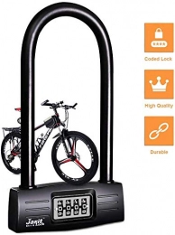 Bike U Lock, Bicycle Lock,Heavy Duty Combination Scooter Motorcycles Password Lock Gate Lock for Anti Theft (Black)