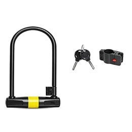 UFFD Accessories Bike U Lock, Heavy Duty Combination Bicycle u Lock Shackle Security Cable with Sturdy Mounting Bracket and Key Anti Theft Bicycle Secure Locks (Color : BlackB, Size : 25cm-17cm)