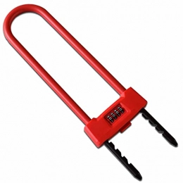 KUCOCOSNEH Accessories Bike U Lock Outdoor Weatherproof with 4-Digit Dial Type Bicycle Lock for Glass Door Anti-Theft Red