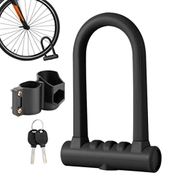 Bike U Lock | Silicone Scooter Locks Anti Theft | Heavy Duty Bike Lock Steel Shackle Serpentine Key Slot with 2 Copper Keys Mounting Bracket Xiaoxin