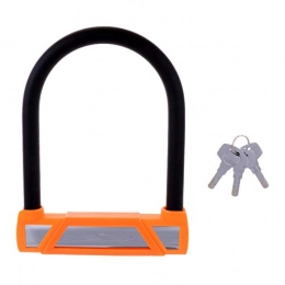 WAYYQX Accessories Bike U-Lock U-Lock Shackle 16x21cm Road Bike Bicycle Moped Security Lock W / 3 Key Anti-Theft U-Lock (Color : Orange)