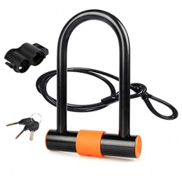 Linn Bike Lock Bike U Lock with Cable - Heavy Duty Bike Lock Bicycle U Lock, 14mm Shackle and 12mm x 1.15m Cable with Mounting Bracket for Bicycle, Motorcycle and More