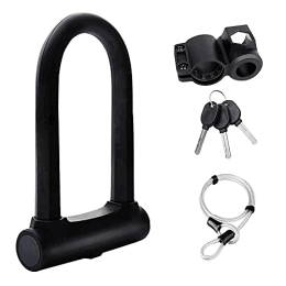 Wanku Bike Lock Bike U Lock with Strong Cable Heavy Duty Bicycle U-Lock U Shackle Secure Locks for Bicycle Motorcycle
