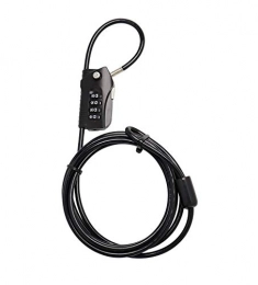 Bosvision Bike Lock Bosvision 4-digit combination padlock with cable of 2 end loops (loop cable lock) for bike, ski, camping, garden, warehouse and factory.