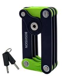 Bosvision Accessories Bosvision Folding Bike Lock Padlock, 12 Steel Bars (78cm) with 2 disc keys and mount bracket
